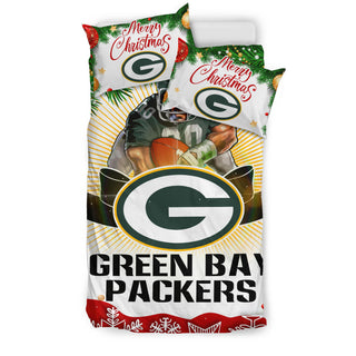 Funny Gift Shop Merry Christmas Green Bay Packers Bedding Sets