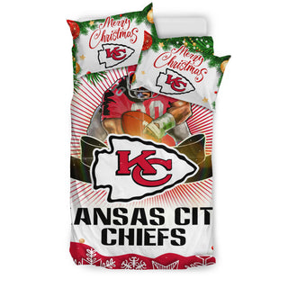 Funny Gift Shop Merry Christmas Kansas City Chiefs Bedding Sets