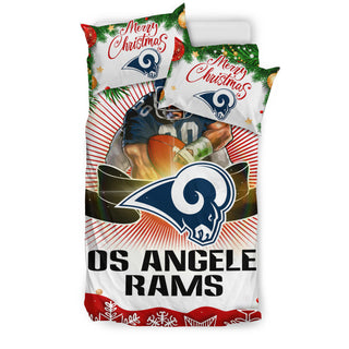 Funny Gift Shop Merry Christmas Los Angeles Rams Bedding Sets
