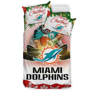 Funny Gift Shop Merry Christmas Miami Dolphins Bedding Sets