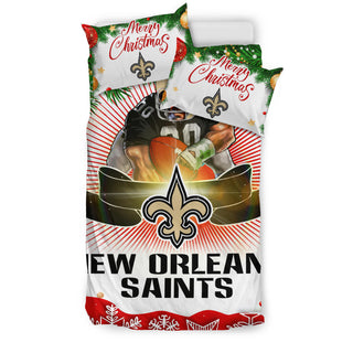 Funny Gift Shop Merry Christmas New Orleans Saints Bedding Sets