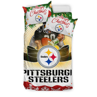 Funny Gift Shop Merry Christmas Pittsburgh Steelers Bedding Sets