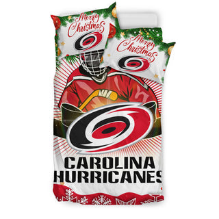 Funny Gift Shop Merry Christmas Carolina Hurricanes Bedding Sets