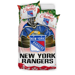 Funny Gift Shop Merry Christmas New York Rangers Bedding Sets