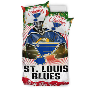 Funny Gift Shop Merry Christmas St. Louis Blues Bedding Sets