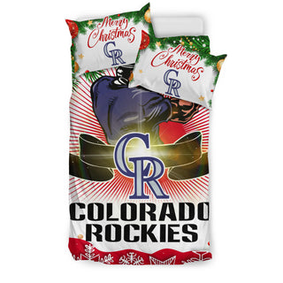 Funny Gift Shop Merry Christmas Colorado Rockies Bedding Sets