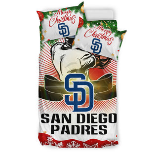 Funny Gift Shop Merry Christmas San Diego Padres Bedding Sets