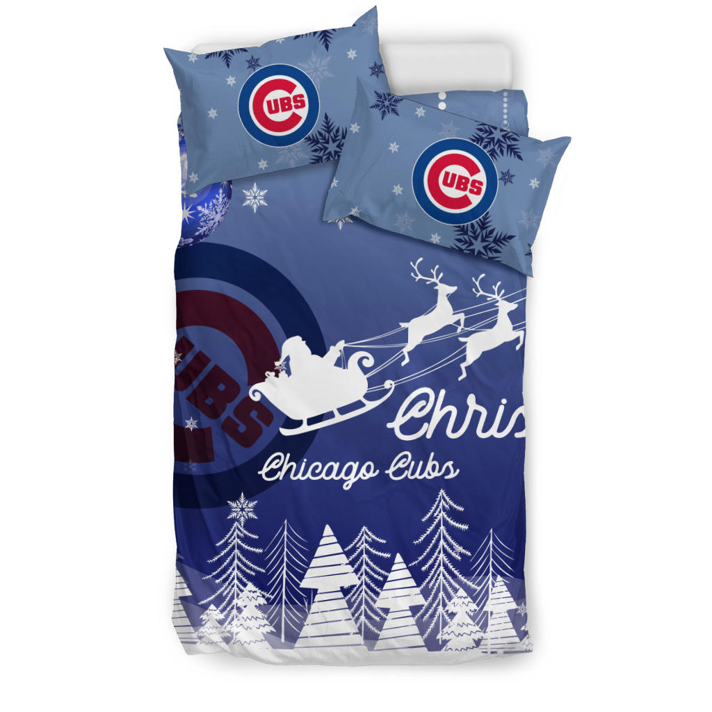 Merry Christmas Gift Chicago Cubs Bedding Sets Pro Shop – Best