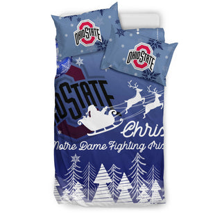 Merry Christmas Gift Ohio State Buckeyes Bedding Sets Pro Shop