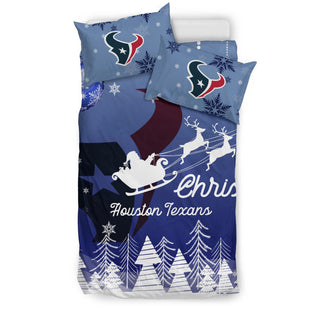 Merry Christmas Gift Houston Texans Bedding Sets Pro Shop