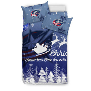 Merry Christmas Gift Columbus Blue Jackets Bedding Sets Pro Shop