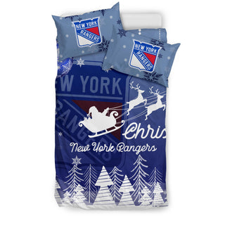 Merry Christmas Gift New York Rangers Bedding Sets Pro Shop