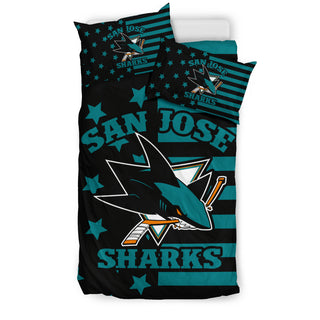 Star Mashup Column San Jose Sharks Bedding Sets