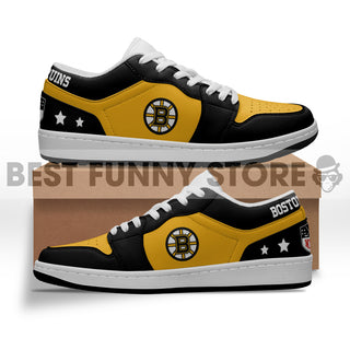 Gorgeous Simple Logo Boston Bruins Low Jordan Shoes