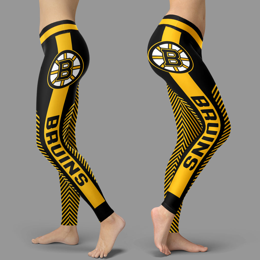 Lids Boston Bruins Women's High Waist Two-Pocket Leggings - Black