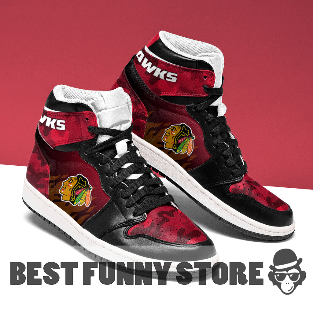 Camo Logo Chicago Blackhawks Jordan Sneakers – Best Funny Store
