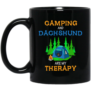 Camping And Dachshund Are My Therapy Mugs