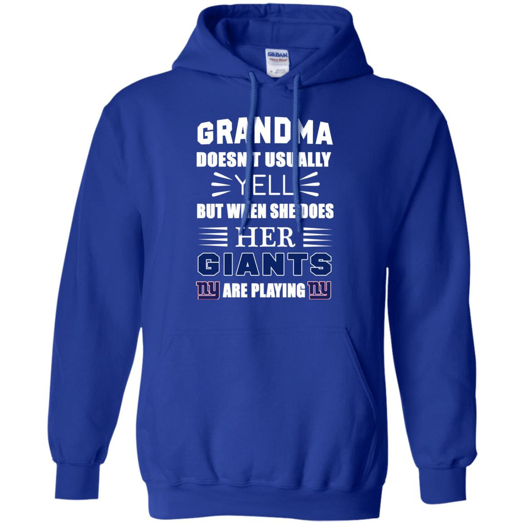 Grandma Doesn't Usually Yell New York Giants T Shirts