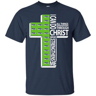 Gorgeous I Can Do All Things Through Christ Seattle Seahawks T Shirts