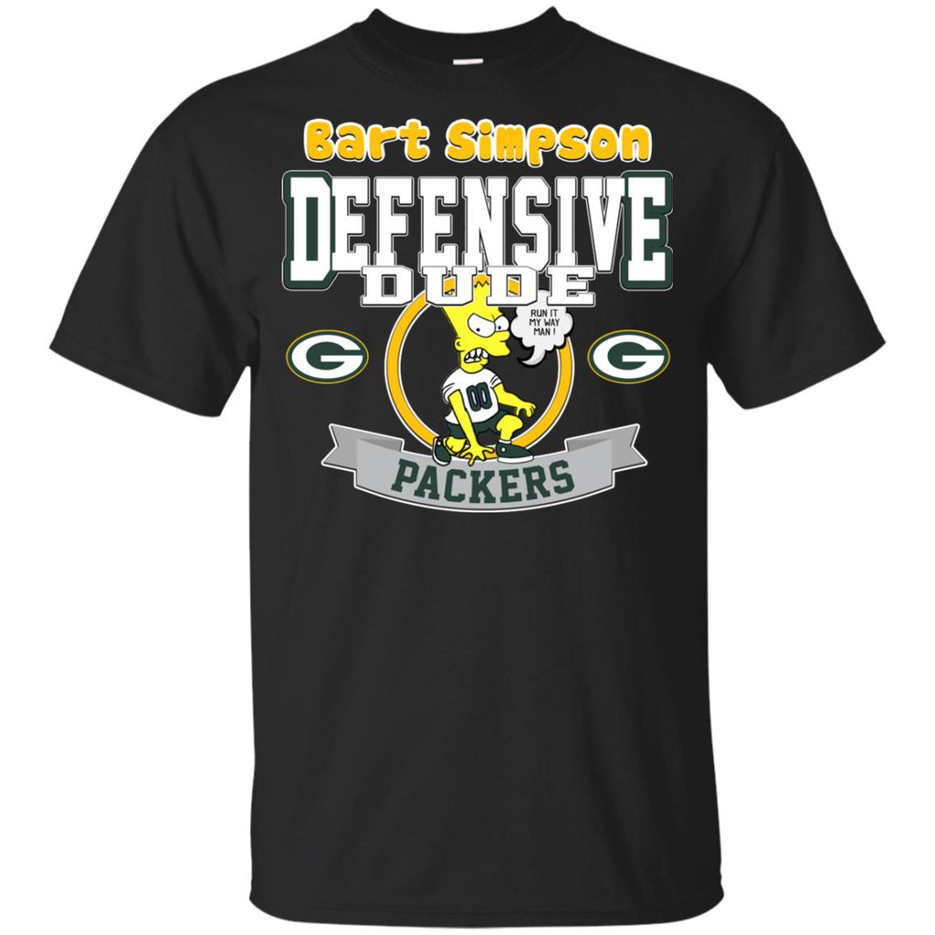 Bart Simpson Defensive Dude Green Bay Packers T Shirts
