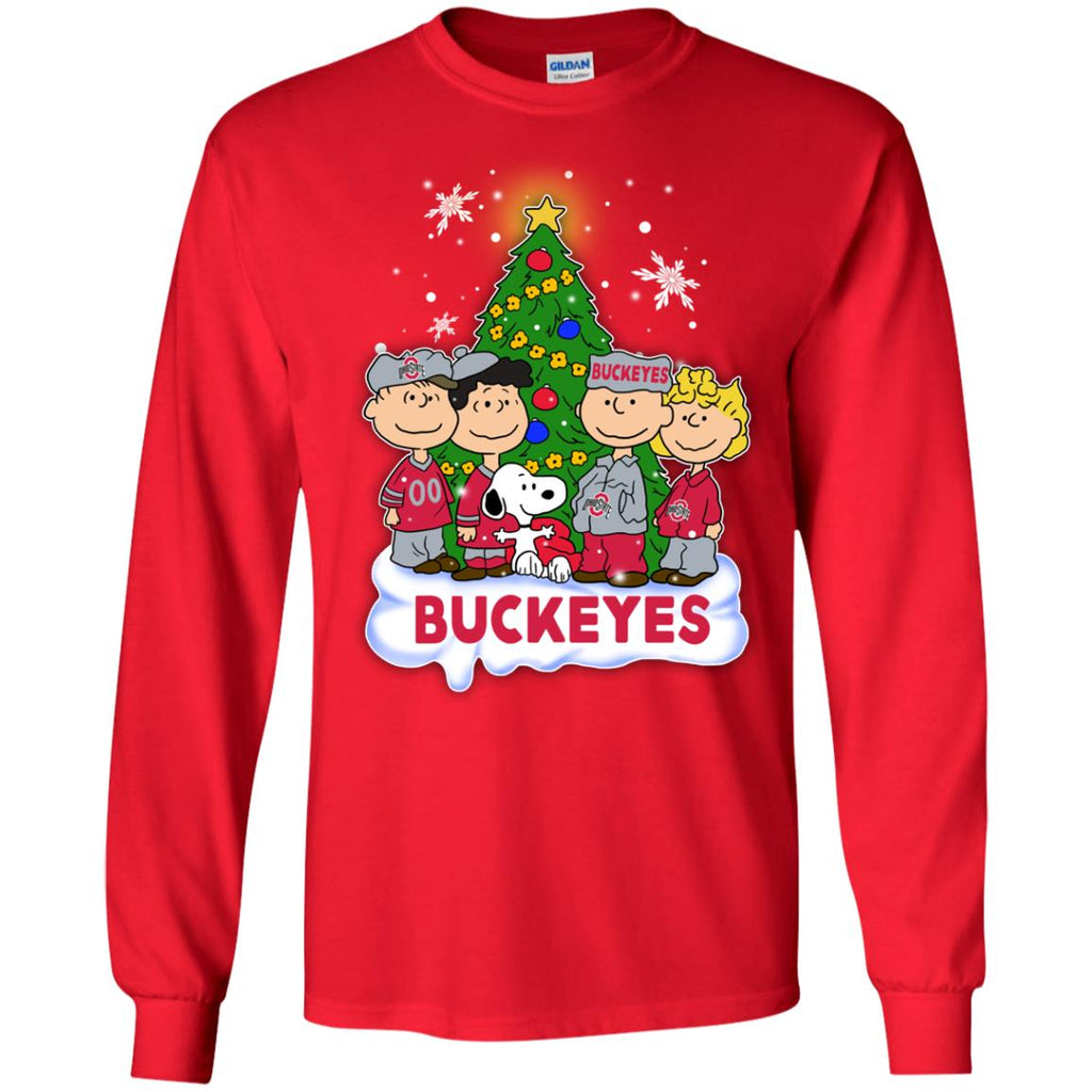 Snoopy The Peanuts Ohio State Buckeyes Christmas T Shirts