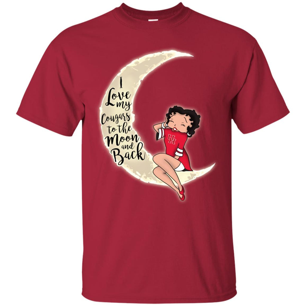 BB I Love My Houston Cougars To The Moon And Back T Shirt