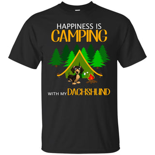 Happiness Is Camping With My Dachshund T Shirts
