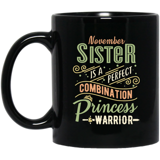 November Sister Combination Princess And Warrior Mugs