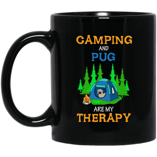 Camping And Pug Are My Therapy Mugs