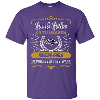 Good Girls Go To Heaven Baltimore Ravens Girls T Shirts