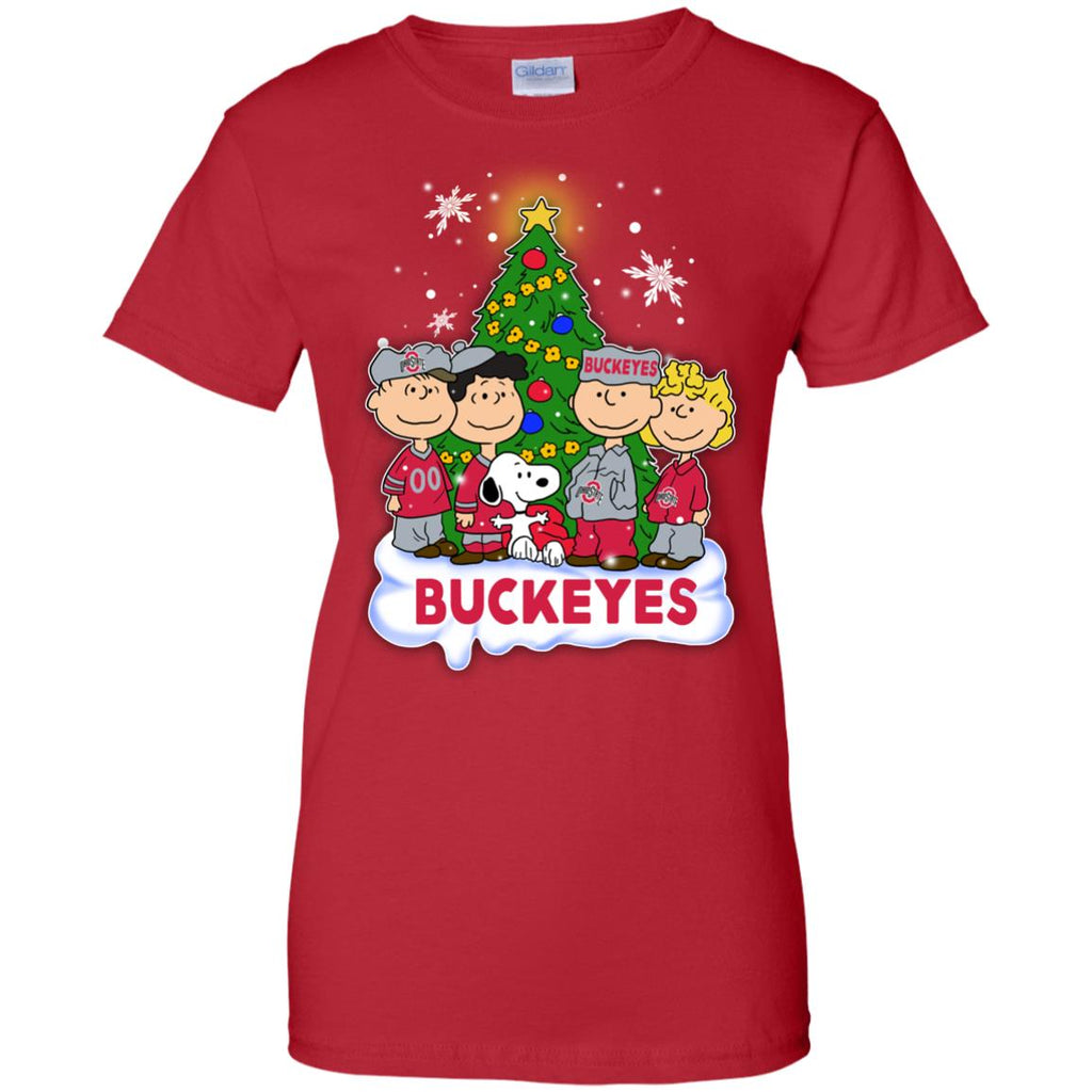 Snoopy The Peanuts Ohio State Buckeyes Christmas T Shirts