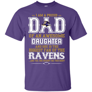 Proud Of Dad Of An Awesome Daughter Baltimore Ravens T Shirts