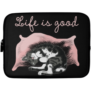 Life Is Good Cat Laptop Sleeves