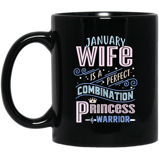 January Wife Combination Princess And Warrior Mugs