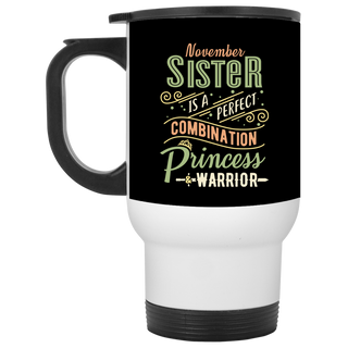 November Sister Combination Princess And Warrior Travel Mugs