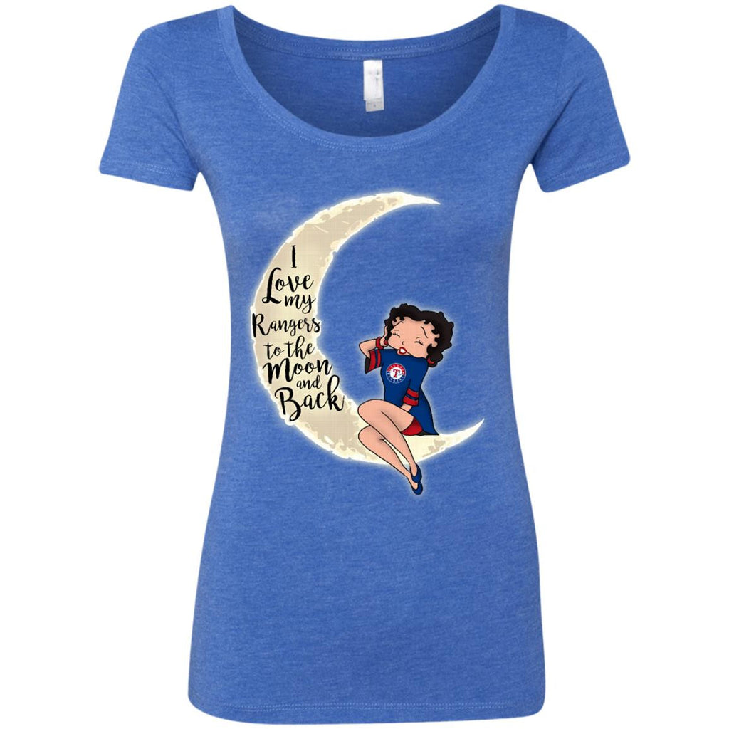 BB I Love My Texas Rangers To The Moon And Back T Shirt - Best Funny Store