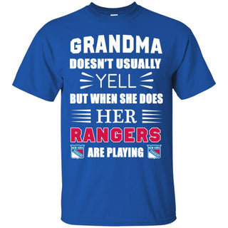 Cool Grandma Doesn't Usually Yell She Does Her New York Rangers Tshirt