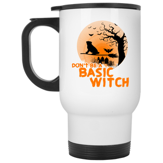 Don't Be A Basic Witch Pug Travel Mugs