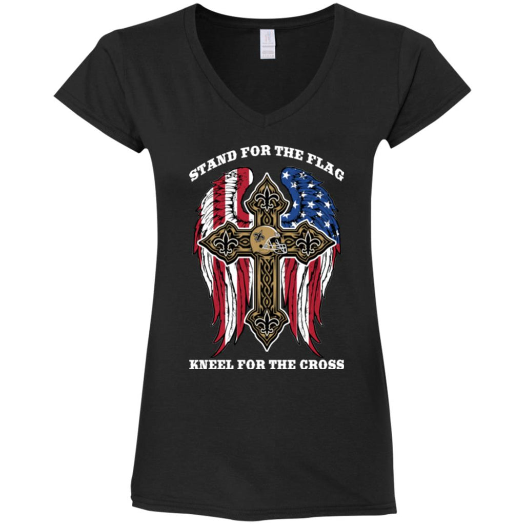 Stand For The Flag Kneel For The Cross New Orleans Saints T Shirts