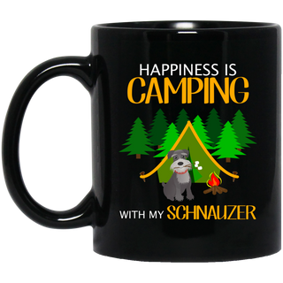 Happiness Is Camping With My Schnauzer Mugs
