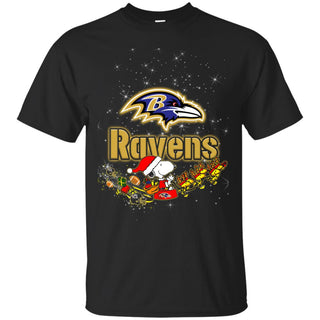 Snoopy Christmas Baltimore Ravens T Shirts