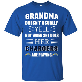 Grandma Doesn't Usually Yell Los Angeles Chargers T Shirts