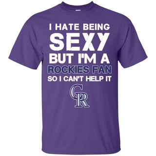 I Hate Being Sexy But I'm Fan So I Can't Help It Colorado Rockies Purple T Shirts