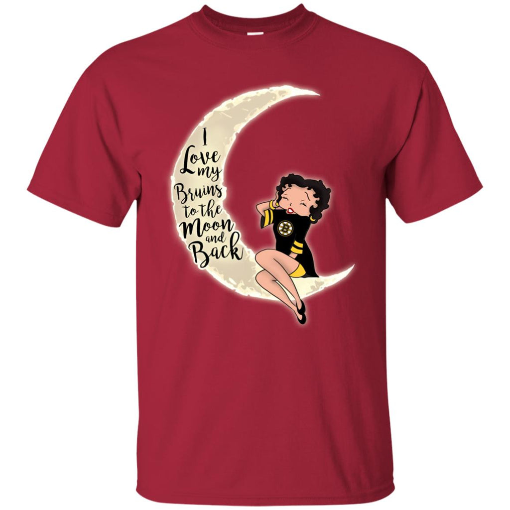 BB I Love My Boston Bruins To The Moon And Back T Shirt