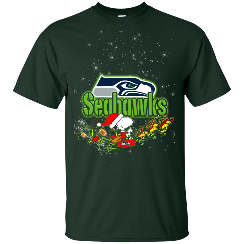 Snoopy Christmas Seattle Seahawks T Shirts