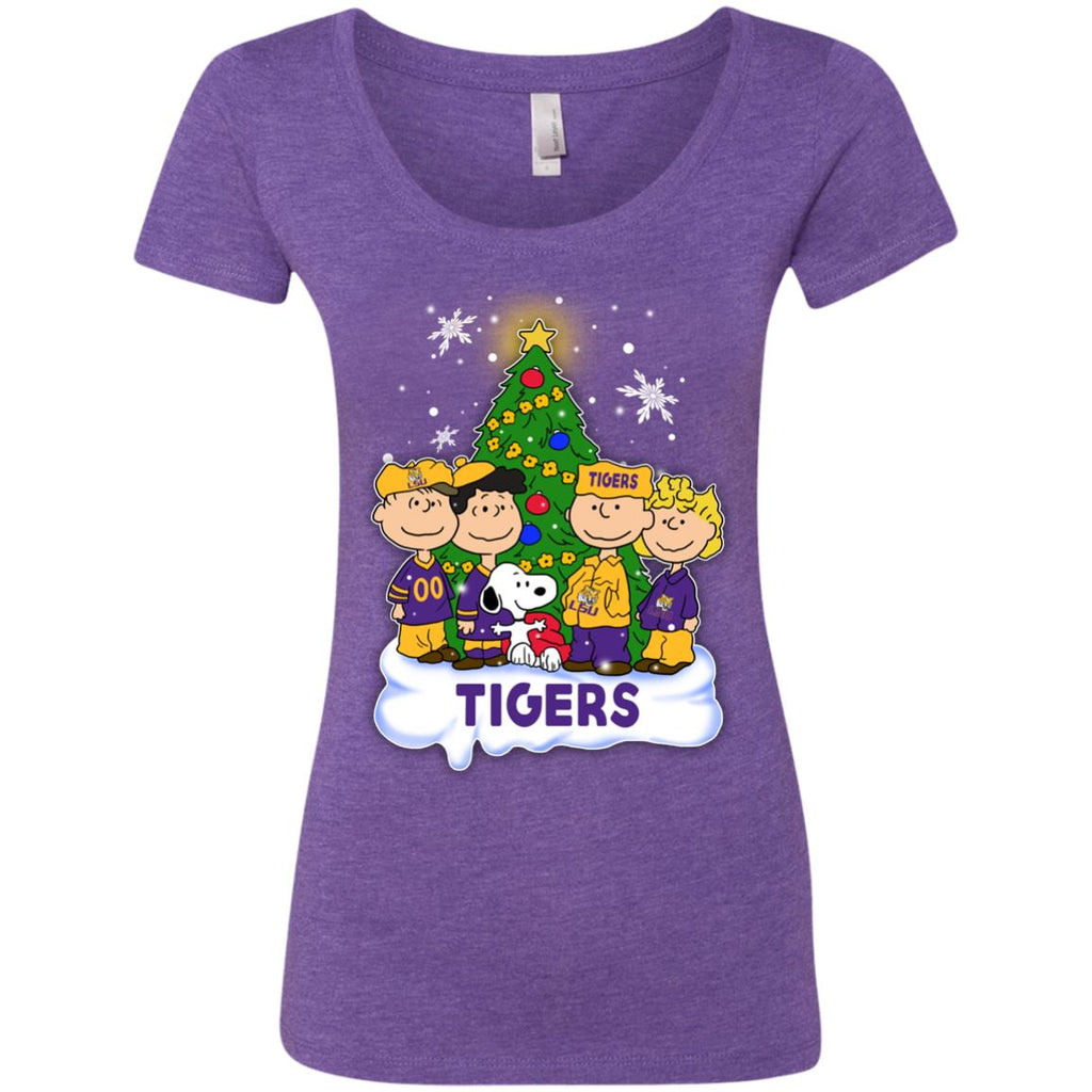 Snoopy The Peanuts LSU Tigers Christmas T Shirts