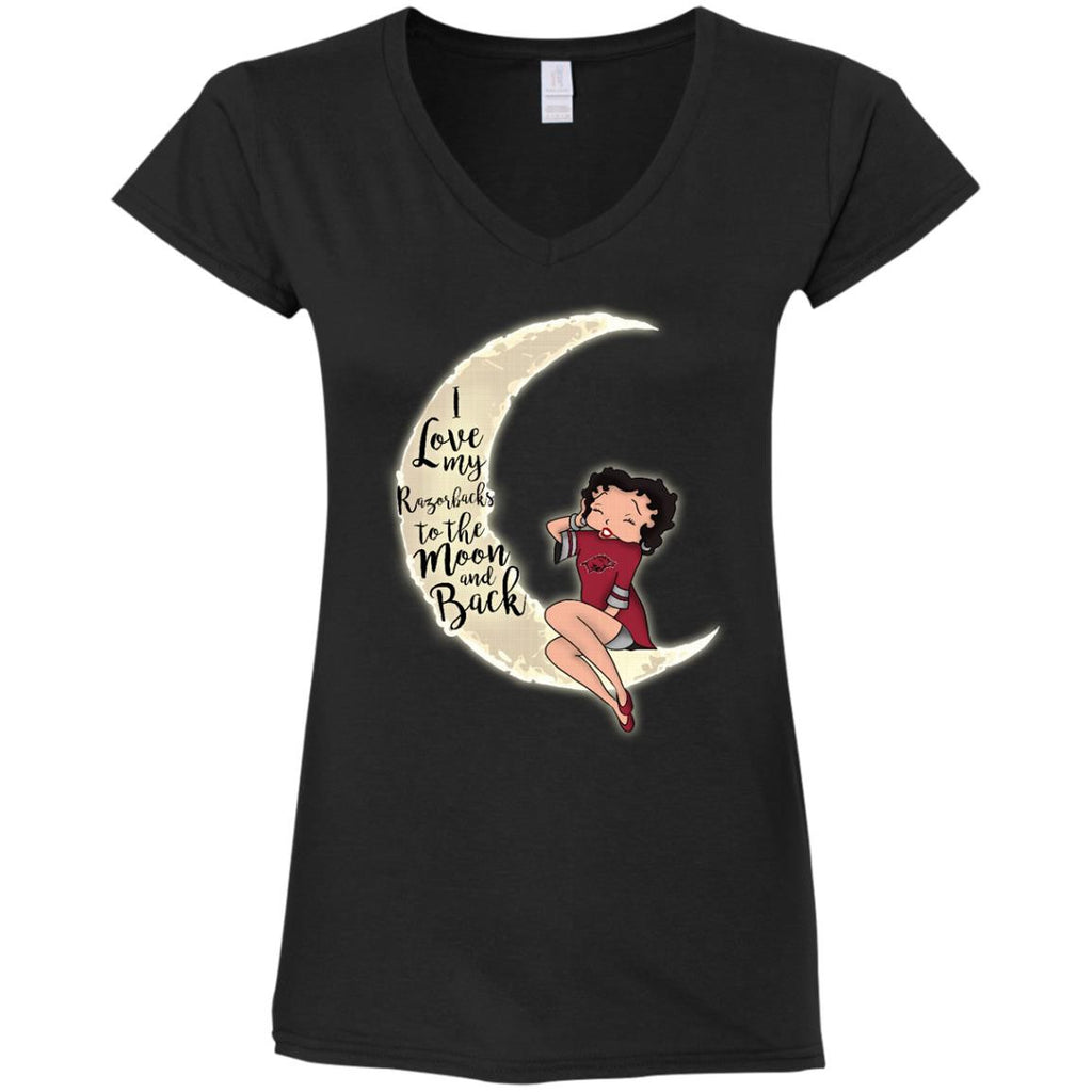 BB I Love My Arkansas Razorbacks To The Moon And Back T Shirt - Best Funny Store