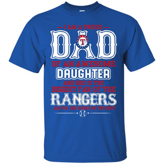 Proud Of Dad Of An Awesome Daughter Texas Rangers T Shirts