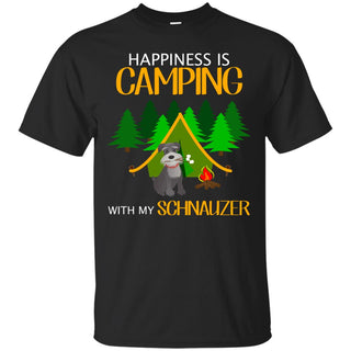 Happiness Is Camping With My Schnauzer T Shirts