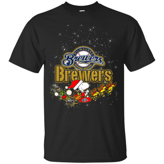 Snoopy Christmas Milwaukee Brewers T Shirts